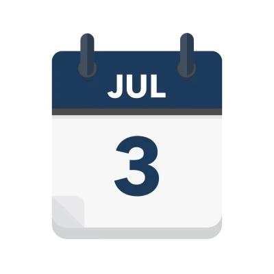 Calendar icon showing 3rd July