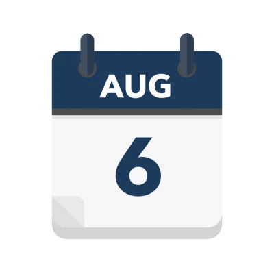 Calendar icon showing 6th August
